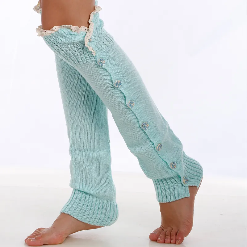 Leg Warmers for Women Colored Buttons Boot Socks Vertical Patterns Leg Warmer Gaiters for Women