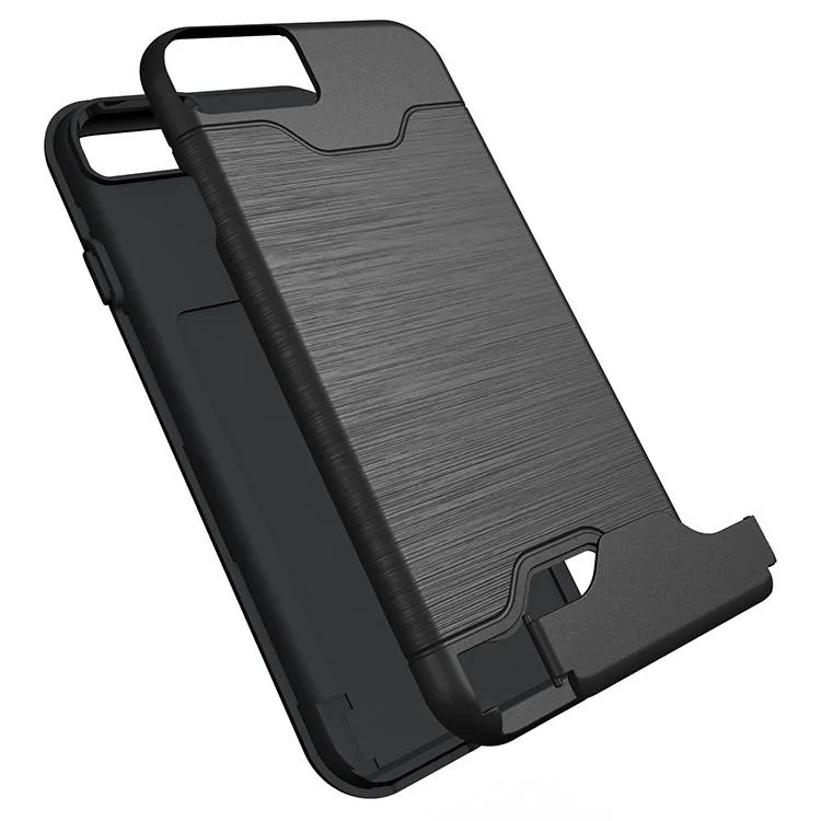 Custodia slot schede iPhone X 8 Custodia armatura con cover posteriore rigida con custodia cavalletto iPhone 6 6 plus 7 7 plus