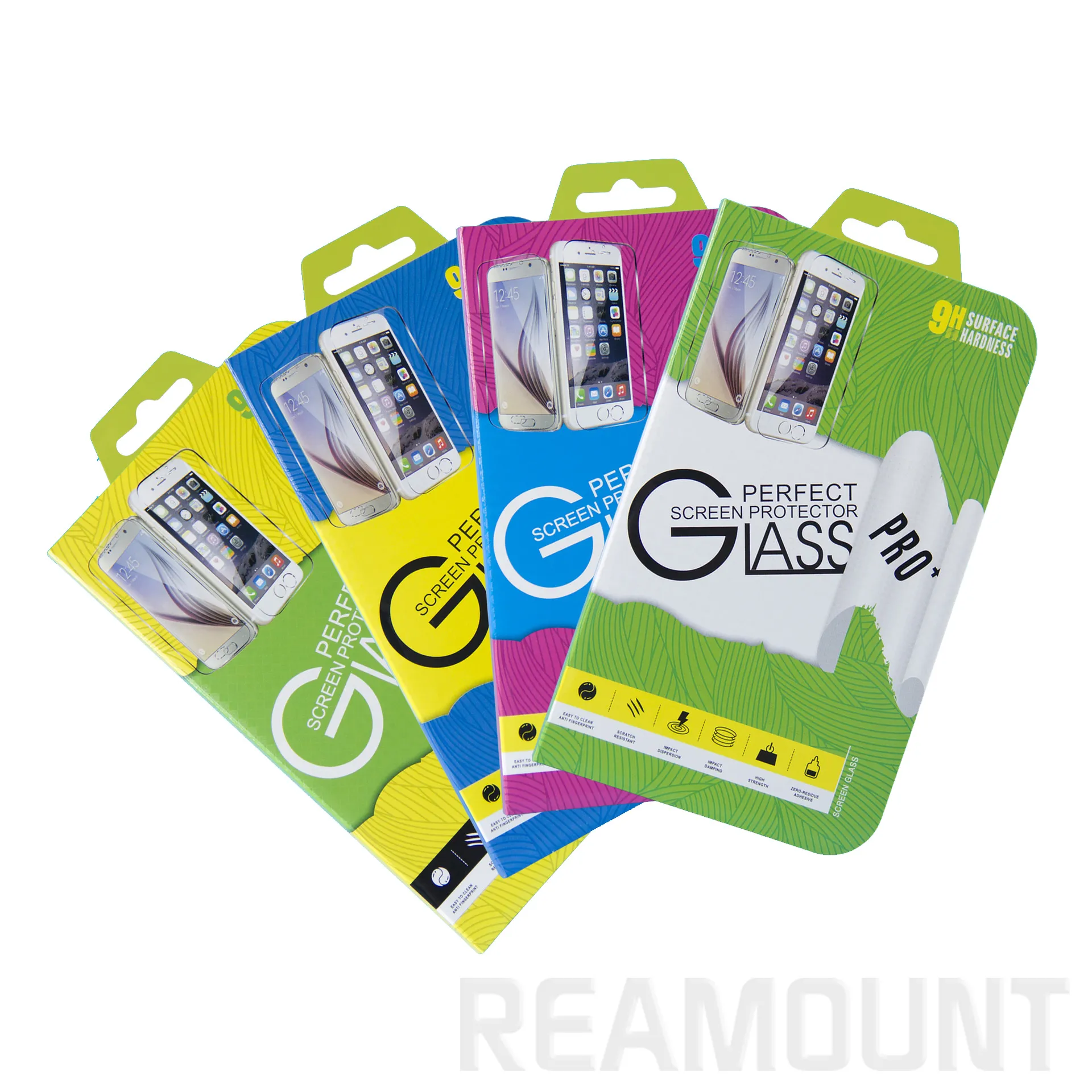 Premium-Displayschutzfolie aus gehärtetem Glas für iPhone 8, Papierverpackung, Displayschutzfolie, Verpackungsbox, kostenloser Versand