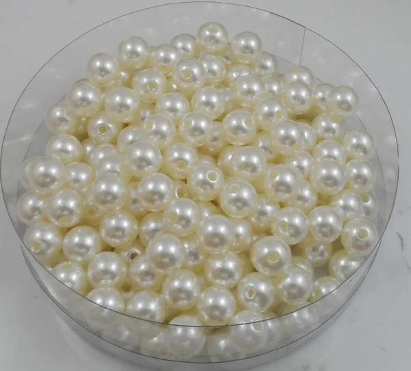 NOVA Solto Branco Faux Pearl Rodada Spacer Beads 12mm Para diy colar de Jóias Fazendo achados