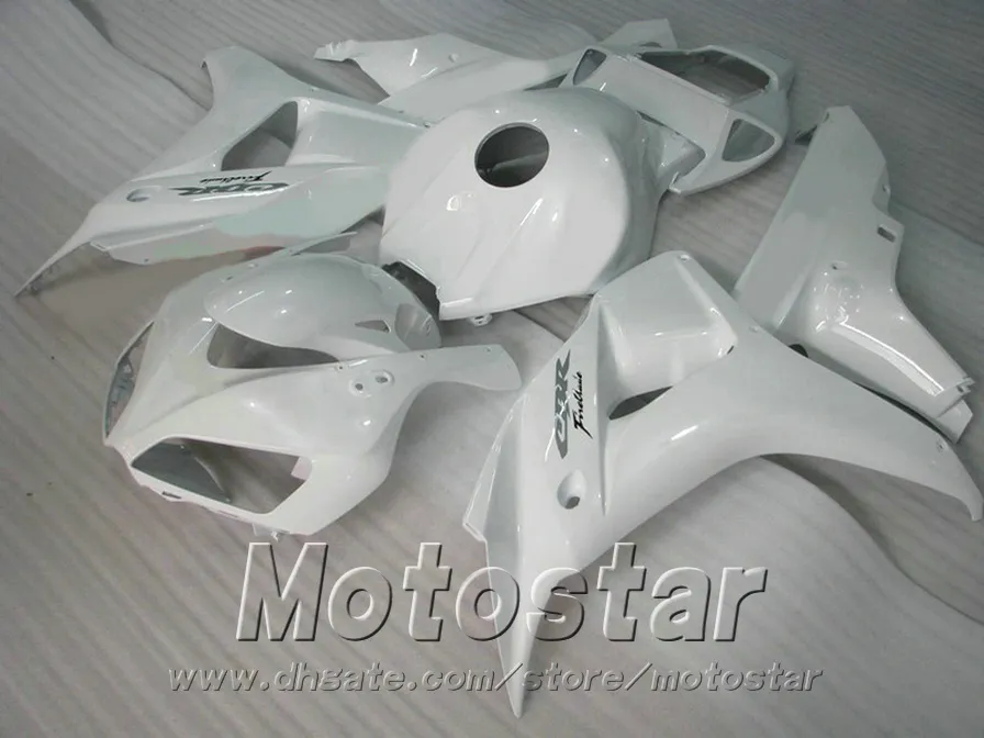 Injektionsgjutning Högkvalitativa Fairings Set för HONDA 2006 2007 CBR1000RR 06 07 CBR 1000 RR All White 155 Plast Fairing Kit AQ44