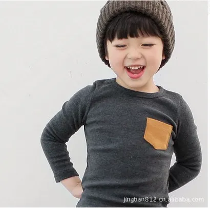 Wholesale- children's sweater winter explosion models boys and girls candy color pocket knit bottoming sweater coat / primer shirt