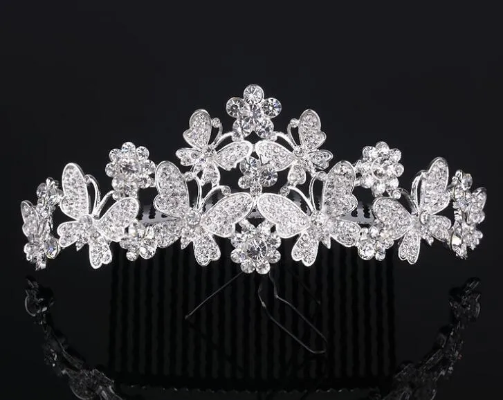 Tiara brud kronor smycken romantisk rhinestone tiara brud bröllop tillbehör fest smycken bröllop tillbehör brud kronor ht033