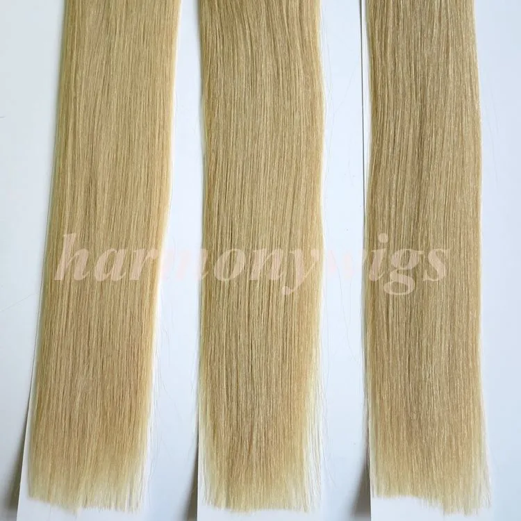 100g PACK接着剤皮膚髪の髪の毛のテープ拡張機能18 20 22 24INCH 60PLATINUM BLONDE BRAZILIAN INDIAN REMY Human Hair9581500