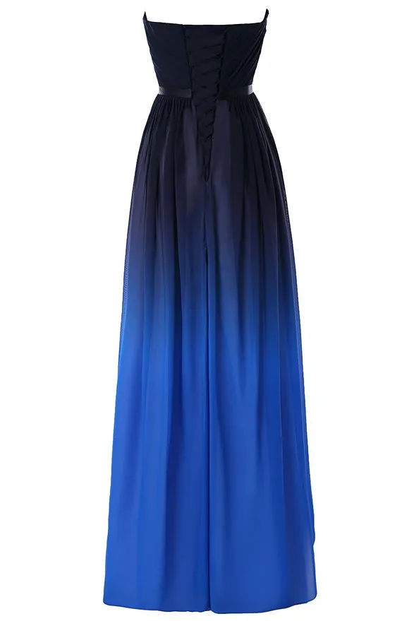 Fashion Gradient Ombre Prom Dresses Sweetheart Black Blue Chiffon New Women Evening Formal Gown 2020 Long Party Dress Red Carpet226b