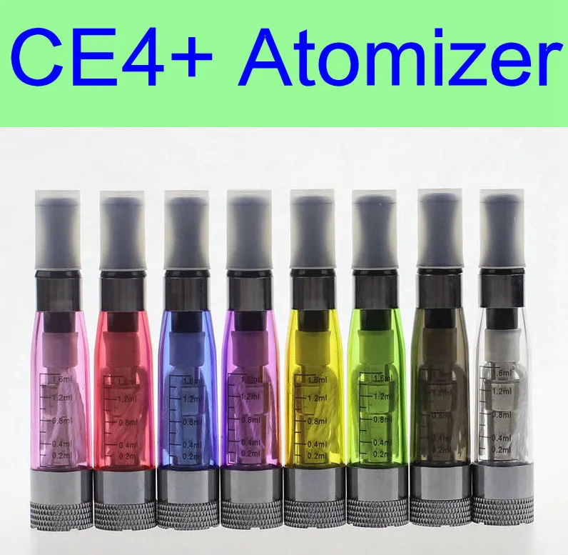 10 pcs per lot CE4+ plus Atomizer 1.6ml replaceable coil 8 colors tank vaporizer clearomizer for ego battery EVOD X6 X9