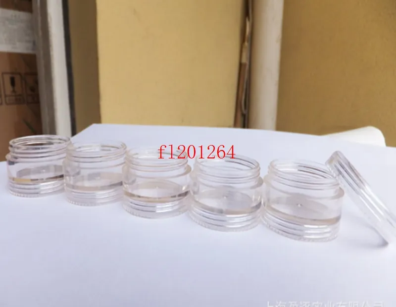 Darmowa Wysyłka 5g 5ml Cream Butelka Jar Wyczyść Puste Plastic Cream Butelki Nail Art Glitter Pył Powder Case, 1000 sztuk / partia