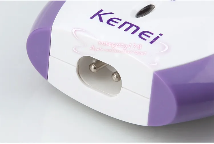 ケメイレディース電気女性シェーバーシェービングヘアリムーバーKM-280R女性の毛髪除去剤、紫脱毛器充電式、10個/ロト