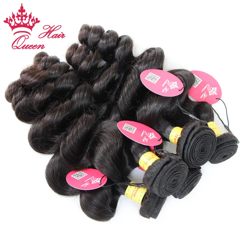 Queen Hair Products Peruvian Hair Loose Wave / Naturlig färg 100% Human Hair Fabrikspris DHL Frakt