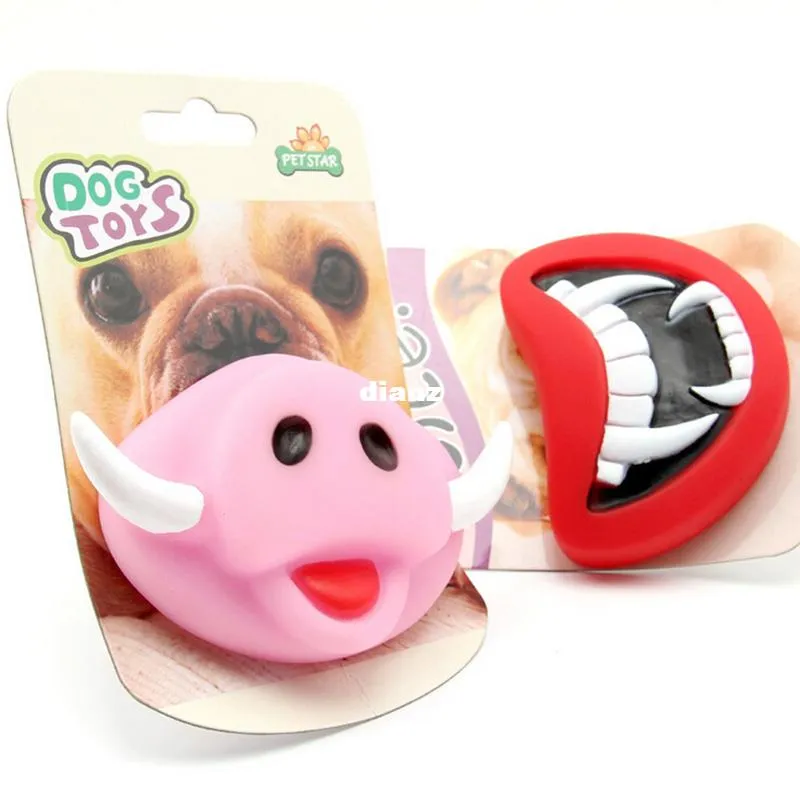 New Arrive Durable Safe Funny Squeak Dog Toys Devil's Lip Sound Dog Playing Chewing Puppy