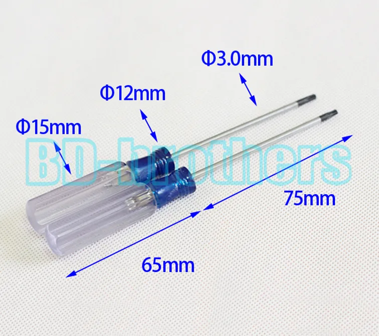 3,0 x 140 mm transparenter Griff T8H Schraubendreher T8 mit Loch Sicherheit Torx-Schraubendreher für X360 XBOX 360 Apple Computer OEM 120 teile/los