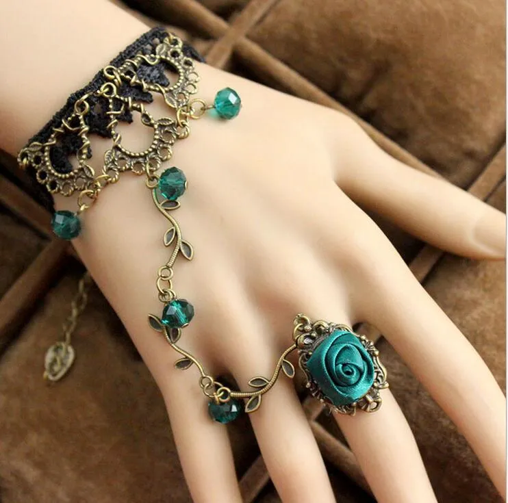 Mode rétro style girll Bracelet bijoux de mariage poignet chaîne bracelets anneaux coude accessoires pour bal filles soirée robes HC04