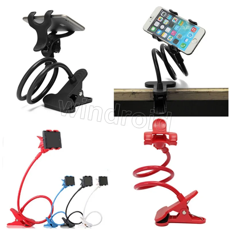 Long Arm Universal 2 클립 Moblie Phone Holder Bed Desktop Moblie Stand 80 cm Flexible Extendable Lazy Bracket 360 Degree