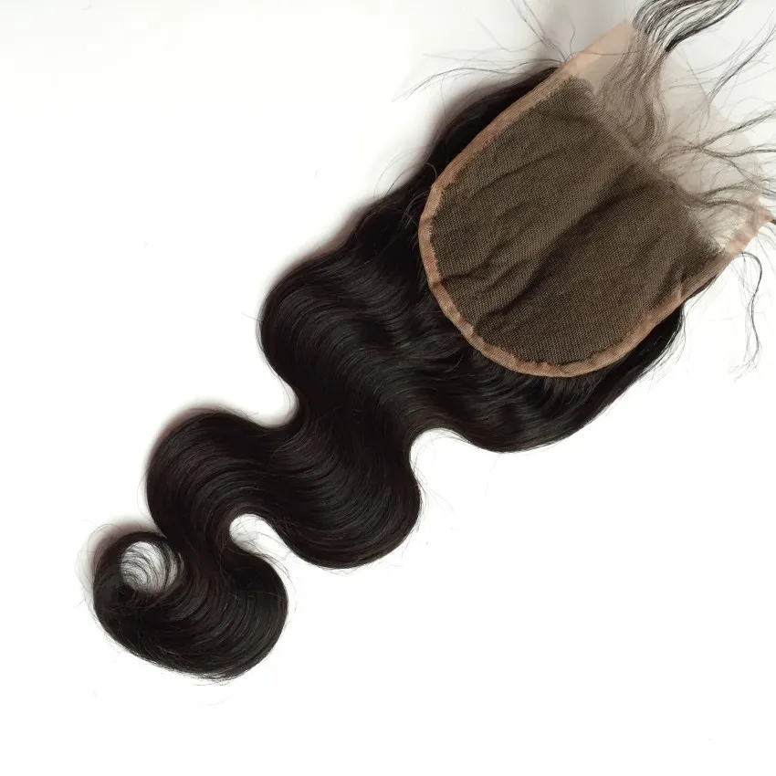 安いマレーシアの処女人間の髪のフリーパーツレーストップボディウェーブレースフロントクロージャーベビーヘア5x5 ''
