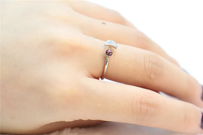 Modischer Mond mit Strass-Ring, Cluster-Ringe für Mädchen, Mini-Design