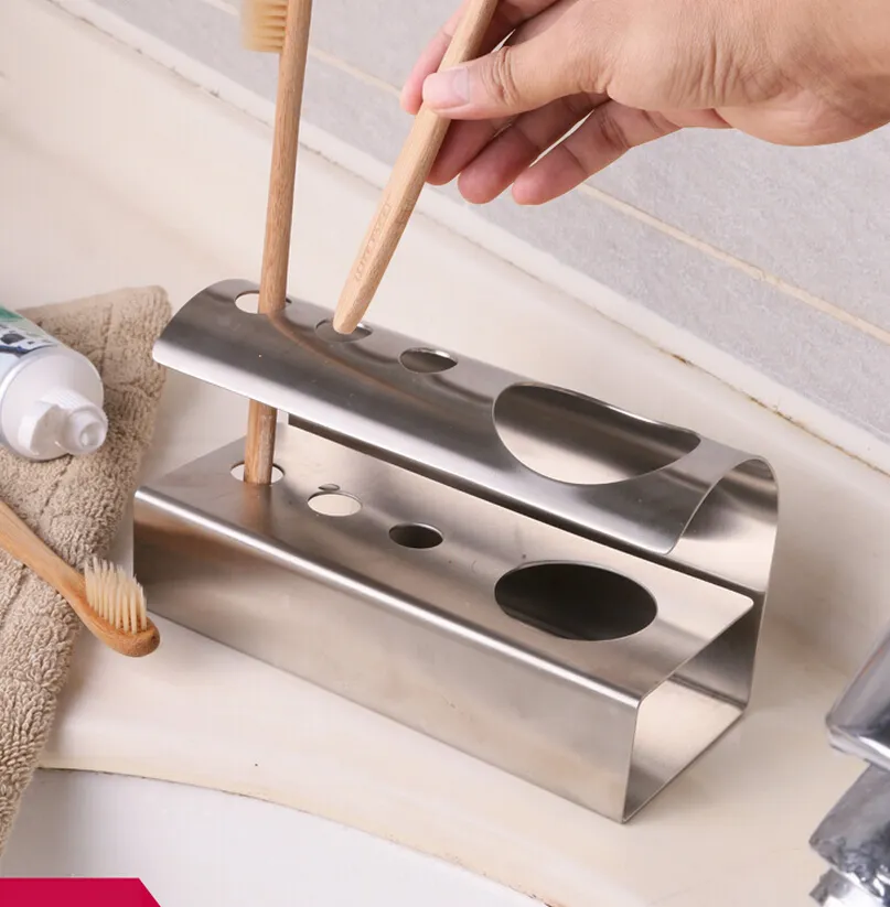 Word Toothbrush Rack Bathroom Toothbrush Holder Stainless Steel Toothpaste Organizer Rack ...
