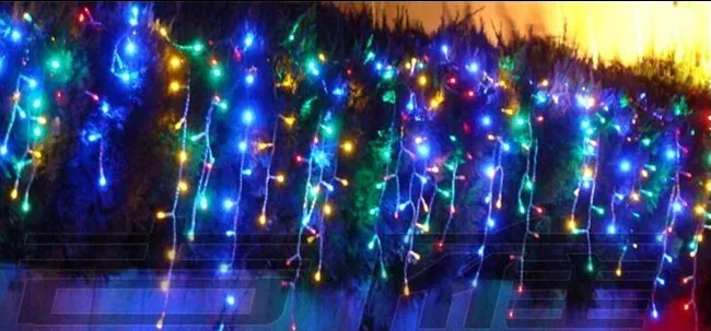 16m Droop 0.65m 480 LED Icicle String Light Christmas Wedding Xmas Party Decoration Snowing Curtain Light and Tail Plug ac.110v-220v