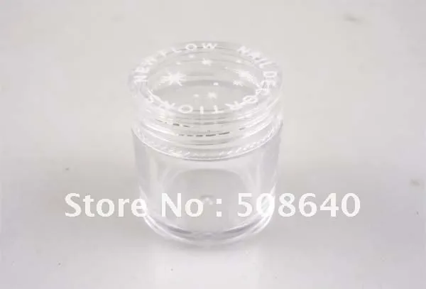 Wholesale-10 Gram Empty Nail Case 100pcs/lot Nail Art Glitter Dust Powder Empty Box Whole Sale Clear Pots Bottle Container Jar 404