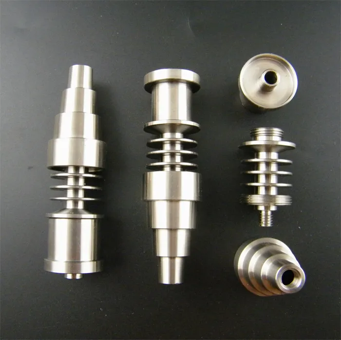 10/14 / 18mm 6 i 1 Domeless Titanium Nail GR2 TI E-nagel för 16mm eller 20 mm enail spole vs keramiska nagelkvarts nagel