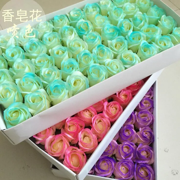 Spray Rose Soaps Flower Packed Wedding Supplies Gifts Goods Favor Toilet soap Scented fake rose soap bathroom accessories SR003