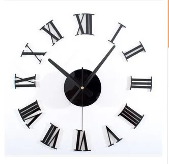 Classic Black 3 D DIY Roman Numerals Väggklocka Kreativ kombination av väggklockan DIY CLOCK