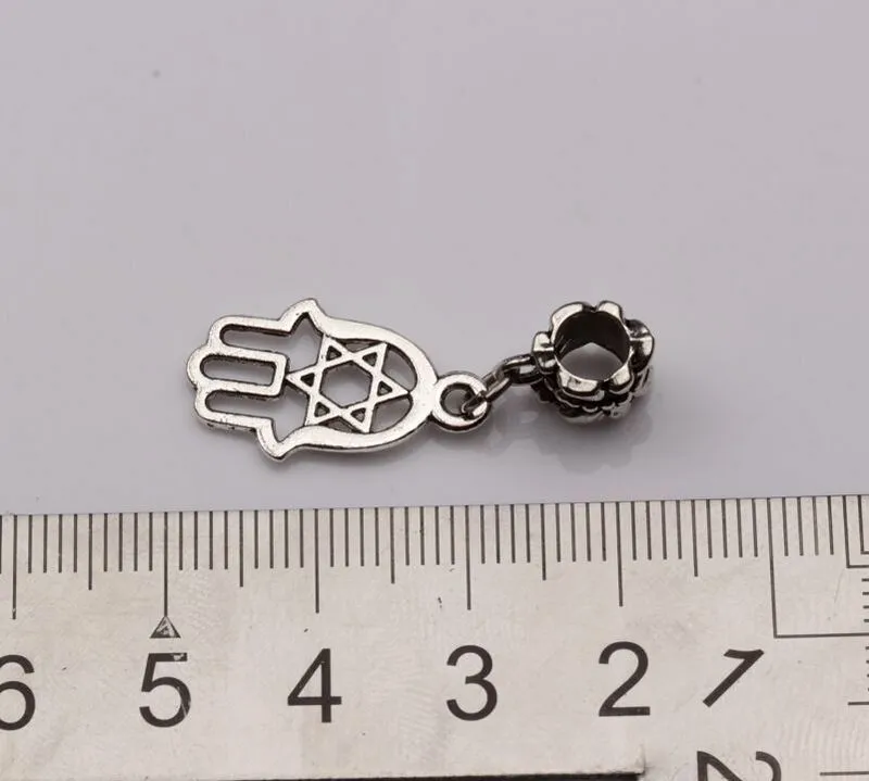 100 pezzi di lega d'argento antico mix pendente con ciondolo a mano di Hamsa creazione di gioielli collana braccialetto accessori fai da te A-385