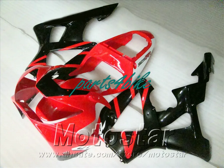 Ny! Fit för Honda CBR900RR Fairing Kit CBR929 2000 2001 BodyKits CBR 900 RR 00 01 Svart Röda Fairings HB81