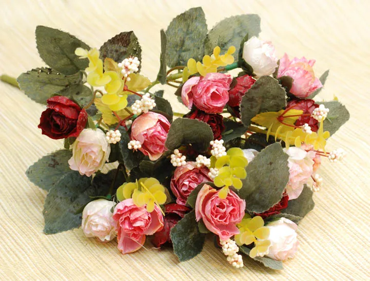 european style rose silk rose flower home room decoration good quality cheap price artificial flowers wholesale