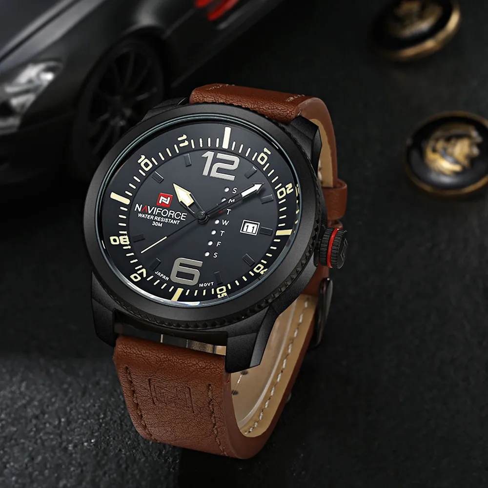 Nouvelle marque NAVIFORCE cinq couleurs montre de sport pour hommes montre à quartz pour hommes montre en cuir uniforme militaire Relogio Masculino