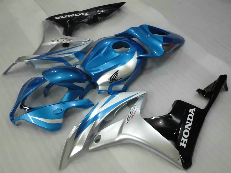 Injektionsgjutning Fairing Body Kit för Honda CBR600RR 07 08 Blue Silver Black Fairings Set CBR 600 RR F5 2007 2008 LY42