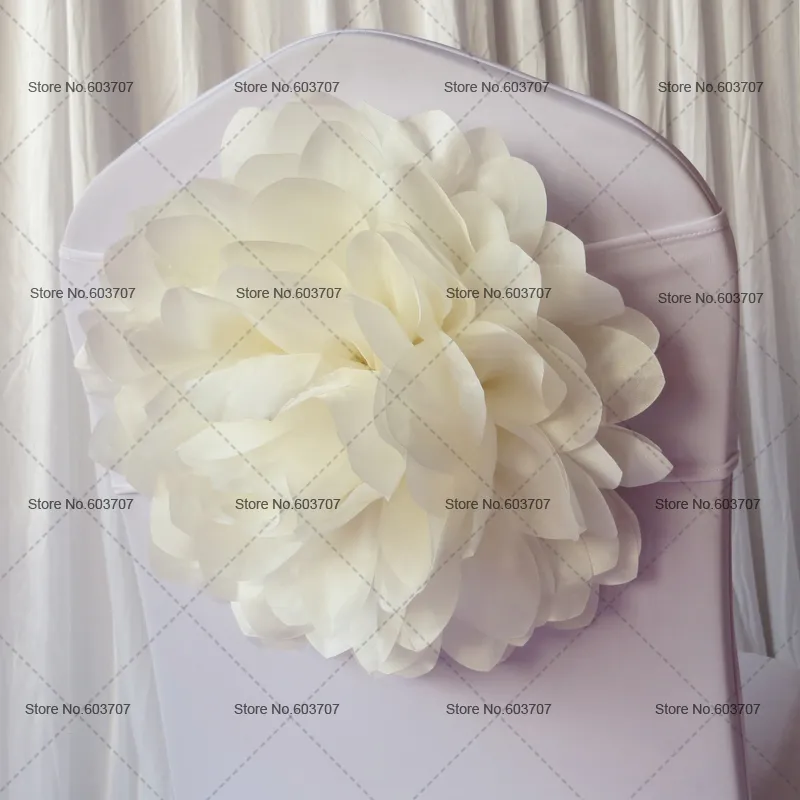 Grande fleur de Rose en Satin avec ceintures en Lycra, 100 pièces, pour mariage, fête, hôtel