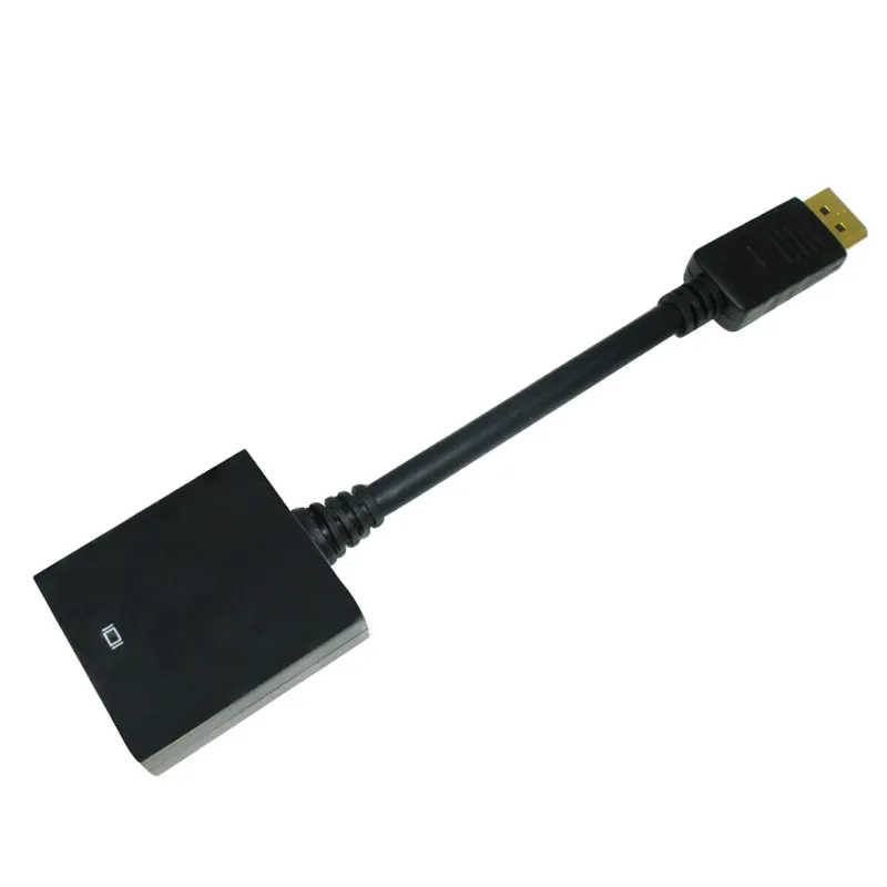 DP till VGA Display Port Male till VGA Kvinna Audio Video Converter Adapter Kabel för Mac MacBook Pro Air Black Case C07DV-1