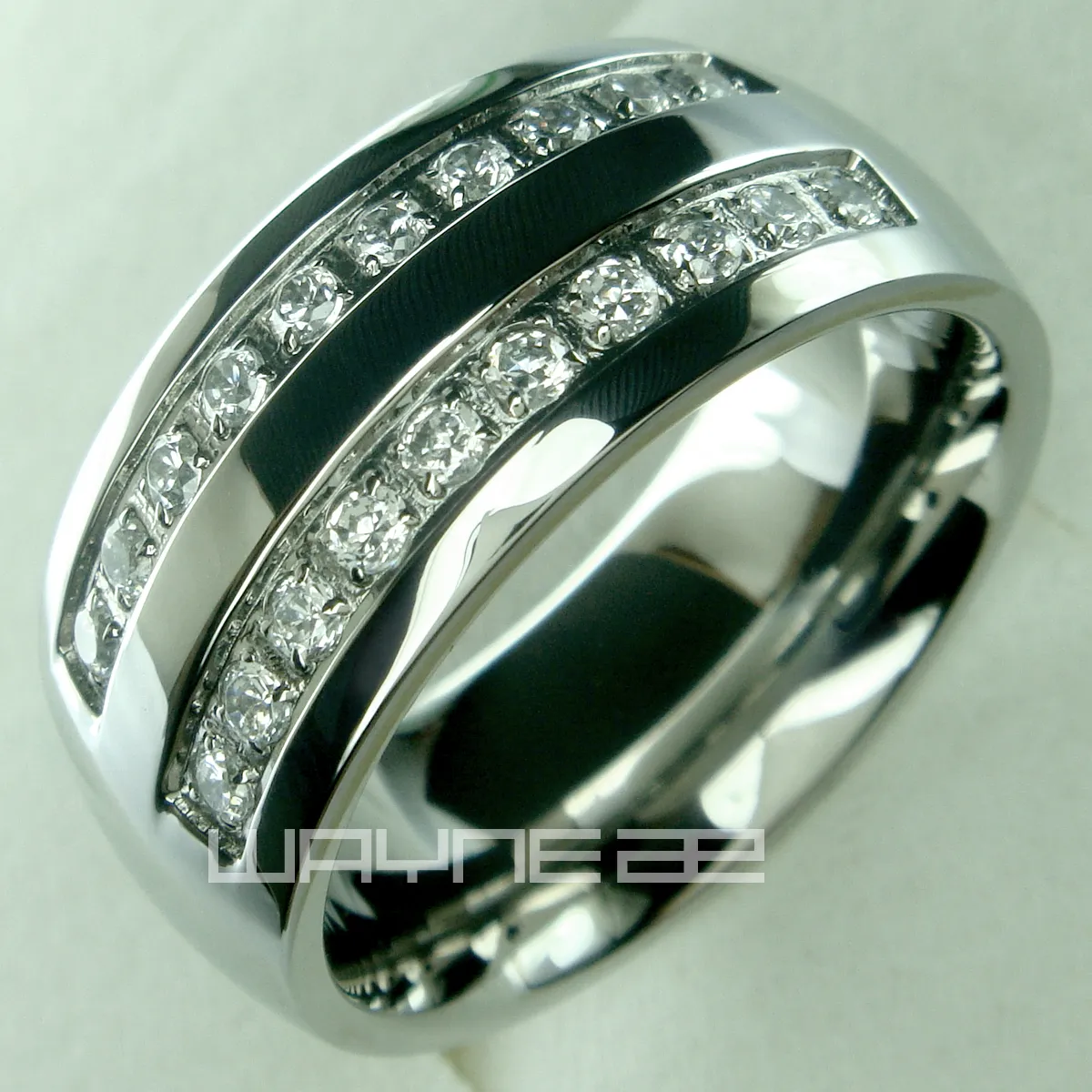 Stainless Steel CZ Wedding Engagement Ring Band R178A SIZE 8-15308N