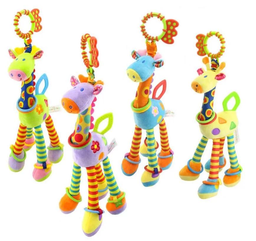 Nouveau 37 cm girafe activité spirale bébé lit landau suspendus jouets bébé poussette jouet cadeaux pour bébés produit en peluche livraison gratuite