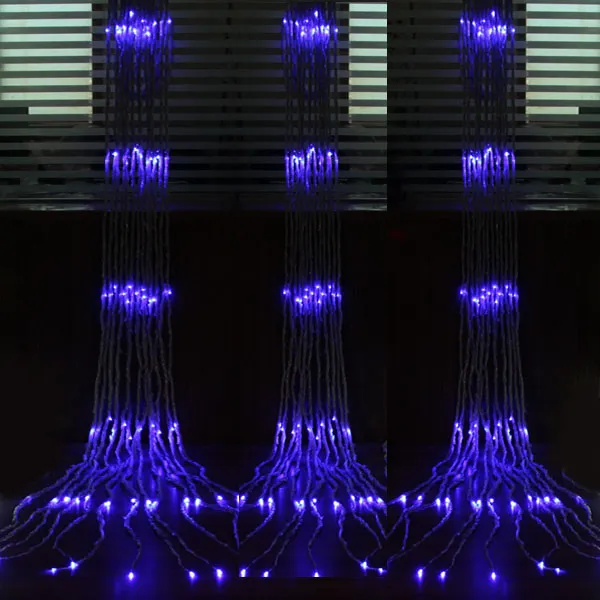 6m * 3m 640 Led Waterfall String Curtain Light Leds Water Flow Christmas Wedding Party Holiday Decoration Fairy String Lights waterproof