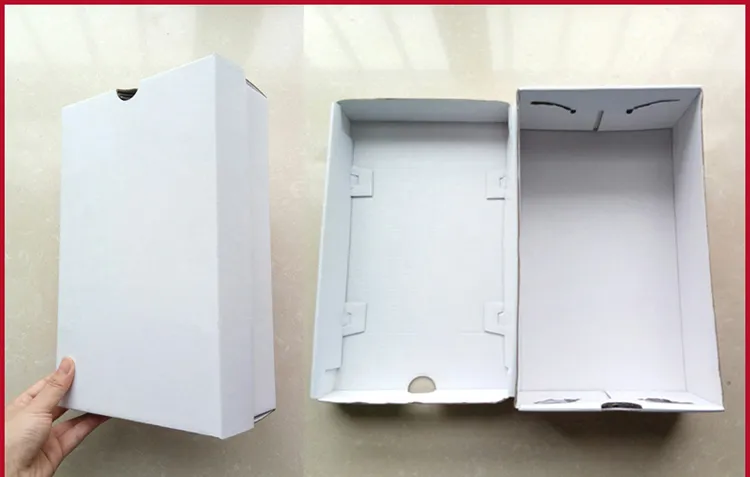 100st / mycket 10sizes vita kraftpapper lådor vit kartongförpackningslåda sko box craft party present