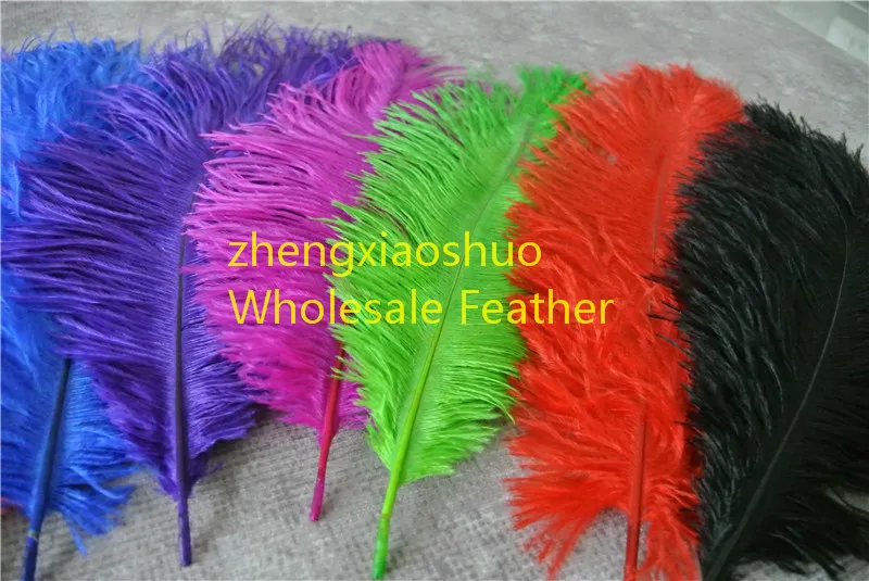wholesale 12-14inch Ostrich Feather Plume Royal bule,Turquoise,Hot Pink,Yellow,Purple,White For wedding centerpiece