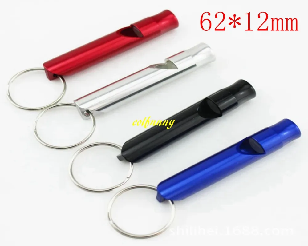 Can Customize logo 62mm Large Aluminum Dog Whistle Keychain Pet Training Whistle Outdoor survival whistles