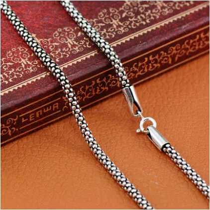 Wholesale Wholesale 100 Real Pure 925 Sterling Silver Necklace Women Men Italy Chain Retro Vintage Jewelry MLD307 1 393 DHgate