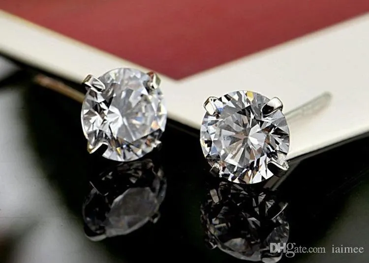 À la mode 925 argent Sterling brillant diamant couronne boucles d'oreilles bijoux beau mariage/fiançailles cadeau livraison gratuite