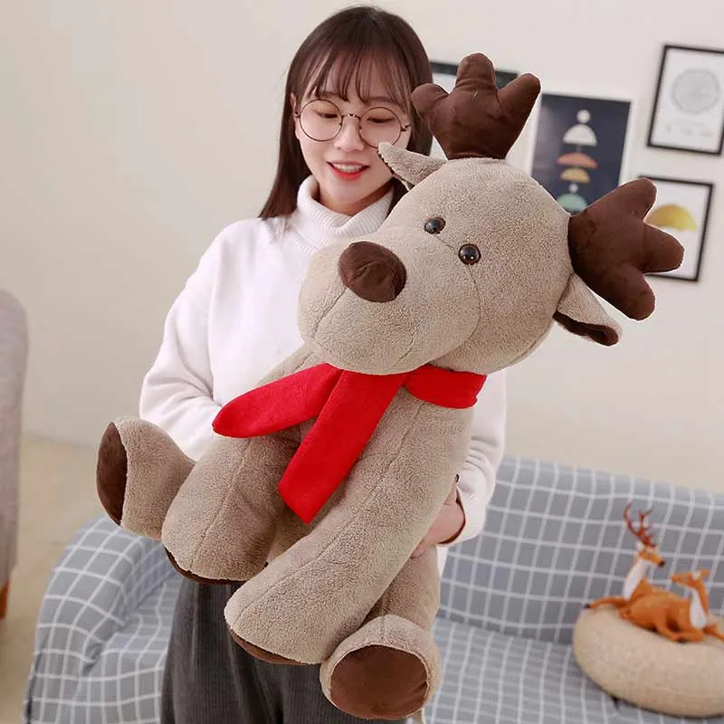 DorimyTrader Pop Christmas Deer Knuffels Gevulde Zachte Mooie Anime Rendier Decoratie Doll 65cm voor Kinderen Xmas Present Dy61866