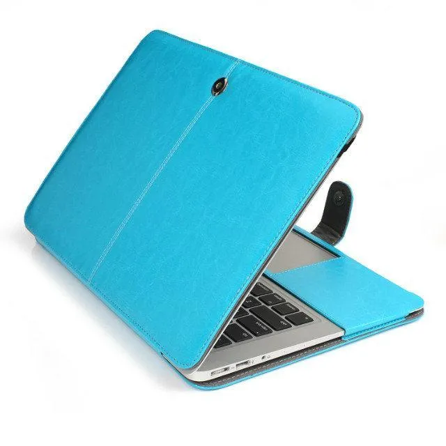Business Lederen Smart Holster Beschermhoes Tas Case Cover voor Nieuw MacBook Air Pro Retina 11.6 12 13.3 15.4 Inch Laptop Protector Bag