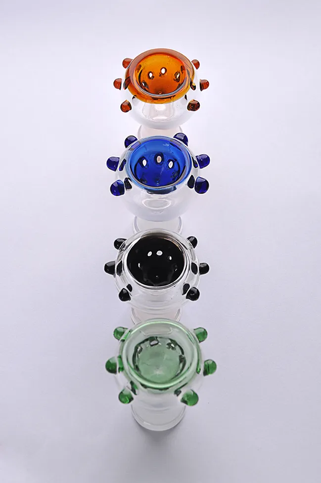 Nyaste design Färgrik 14.4mm eller 18.8mm Glasskål för glasbubblor och askfångstglas rökskål