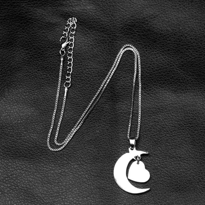 I love you To The Moon and Back Heart Pendant Necklace for Women Men love Fashion Jewelry Valentine Gift