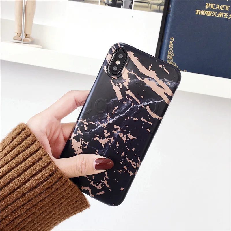 Étui en marbre chromé givré doux TPU mode défenseur couverture pour iPhone X Xr Xs max 8 7 6 6 s Plus étuis antichoc