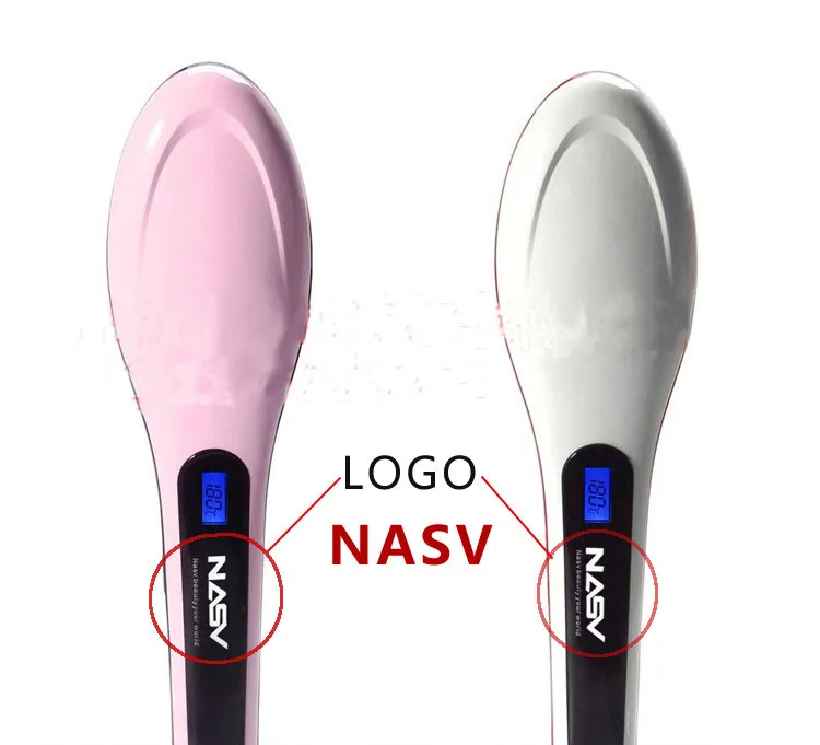 New Beautiful Star NASV LCD Hair Brush Dryer Electric Digital Hair Straightener Tool Hair Straight Comb colors Free by DHL