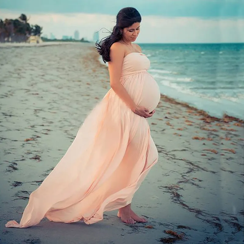İlkbahar Yaz Zarif Plaj Gelinlik Modelleri İmparatorluğu Annelik Düğün Elbise Özel Örgün Şifon Onur Abiye Hizmetçi