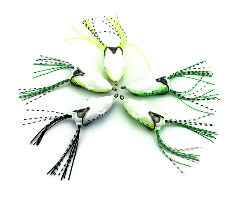 Leurres de pêche à la grenouille à rayons d'écume souples pour la pêche au brochet Barra Pesca 8.2g 5.5 cm leurre artificiel appât de grenouille matériel de pêche 5 couleurs