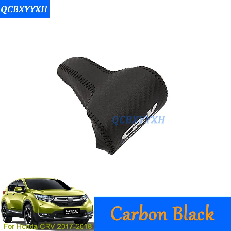 QCBXYYXH Car Styling Collari cambio in pelle PU Pomello cambio automatico Copertura Honda CRV CR-V 2017 2018