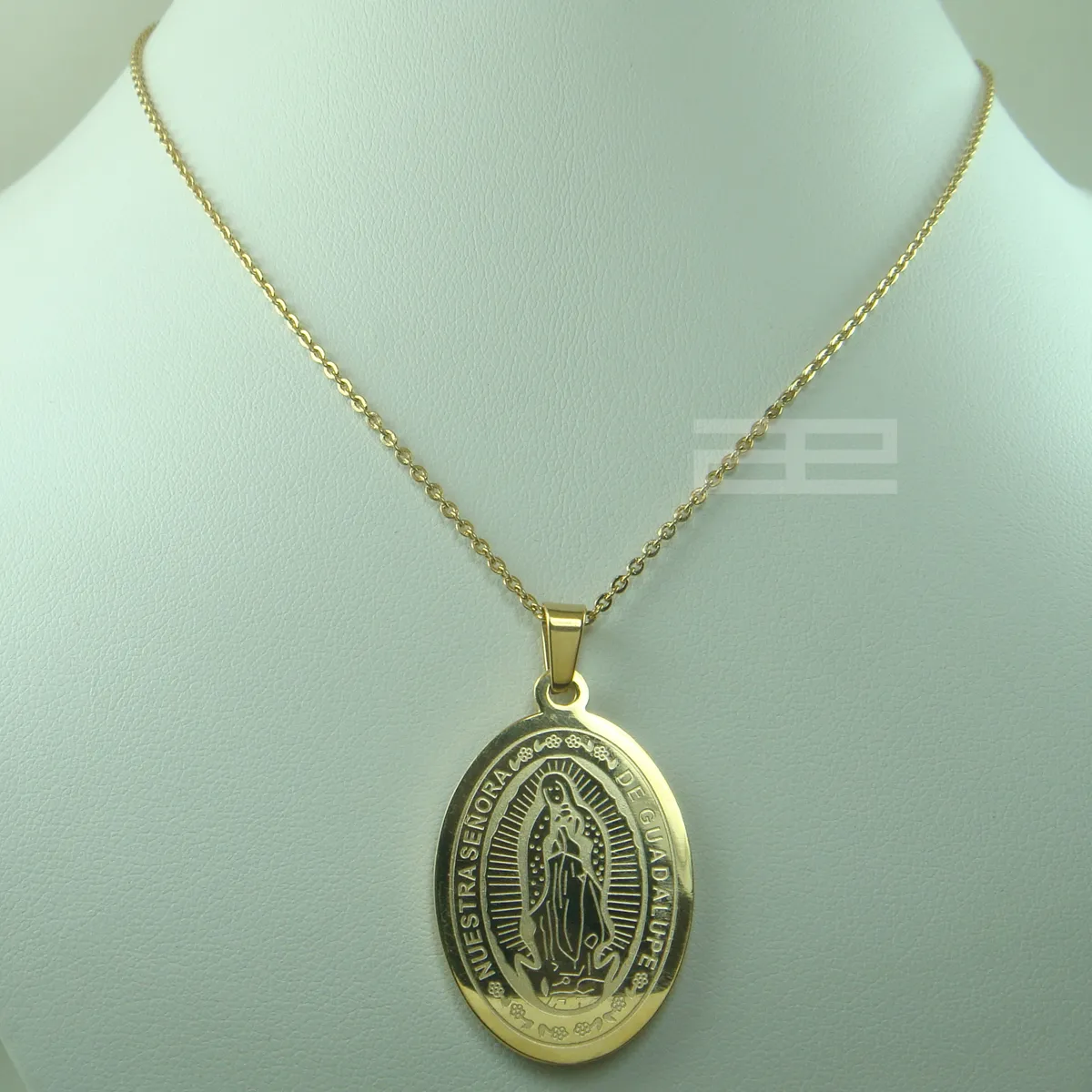 dames 18K 18CT Or Jaune GP La Vierge Marie Chaîne Pendentif collier N204247r